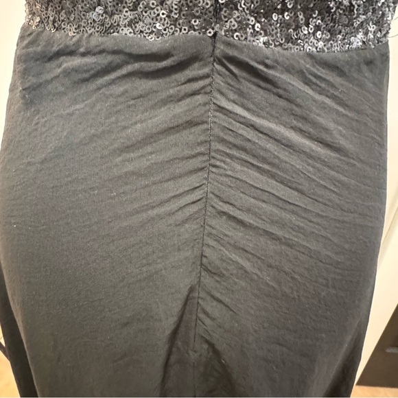 Dress The Population Delani Long Formal Maxi Dress Large Black Sequin Flowy - Picture 9 of 13